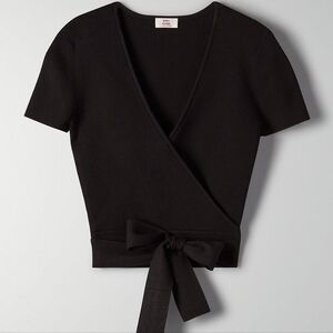 Aritzia | Knit Wrap Prunella Little Moon Crop Top Sweater